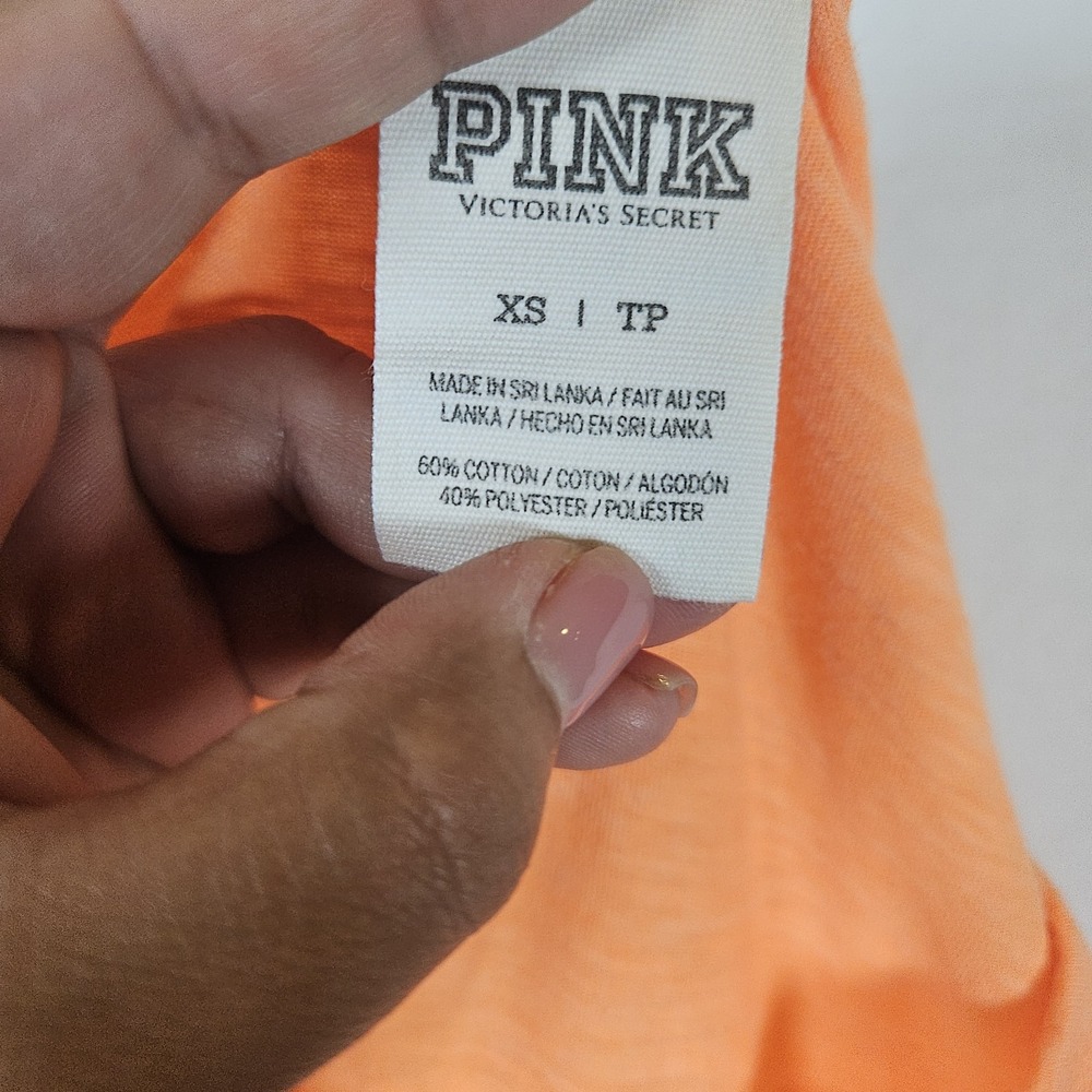 PINK Victorias Secret Womens Sz XS Neon Orange Tank Top No Basic Beaches - Picture 12 of 16